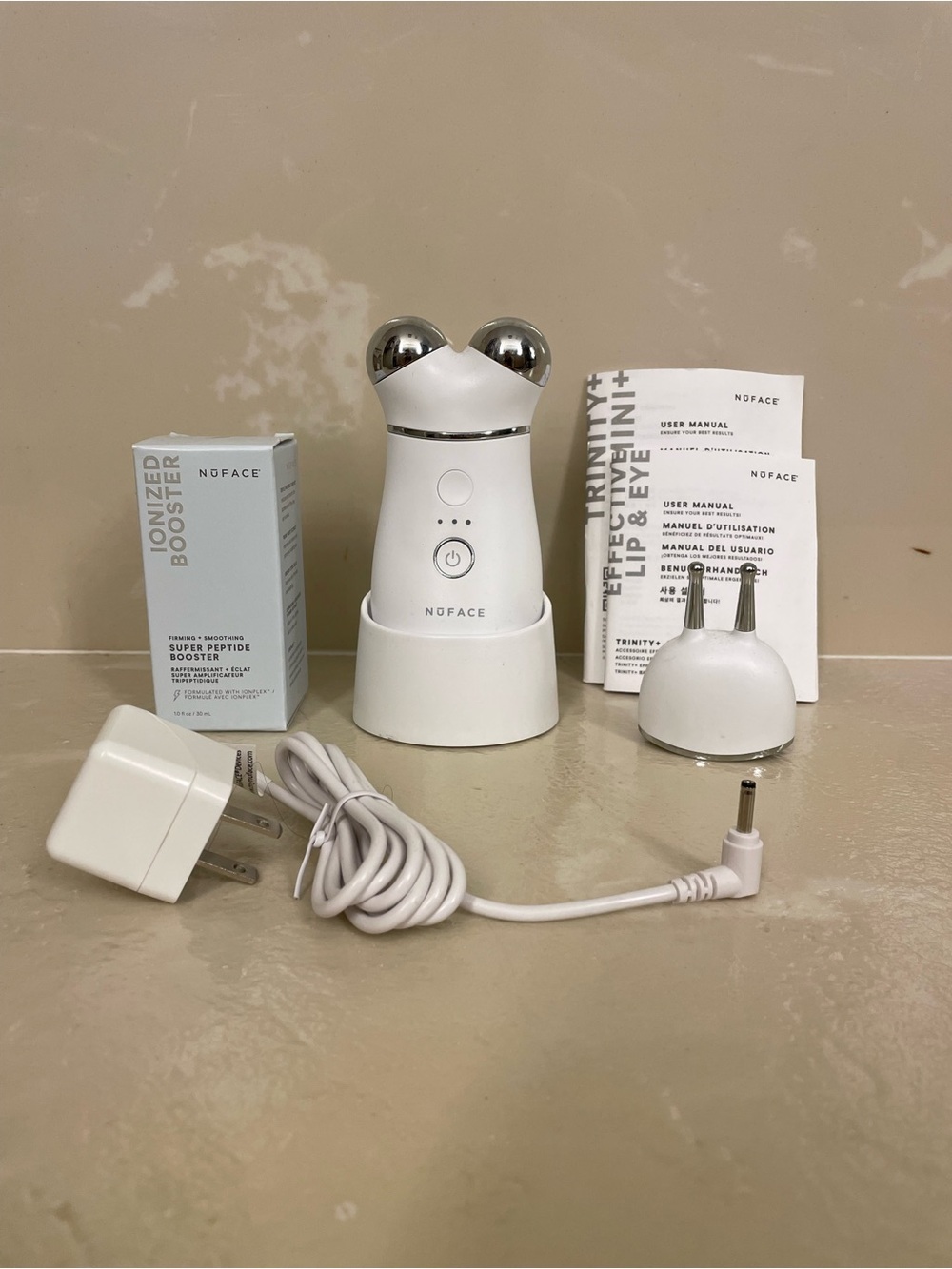 NuFACE Trinity + with Lip & Eye Attachment and Super Peptide Booster